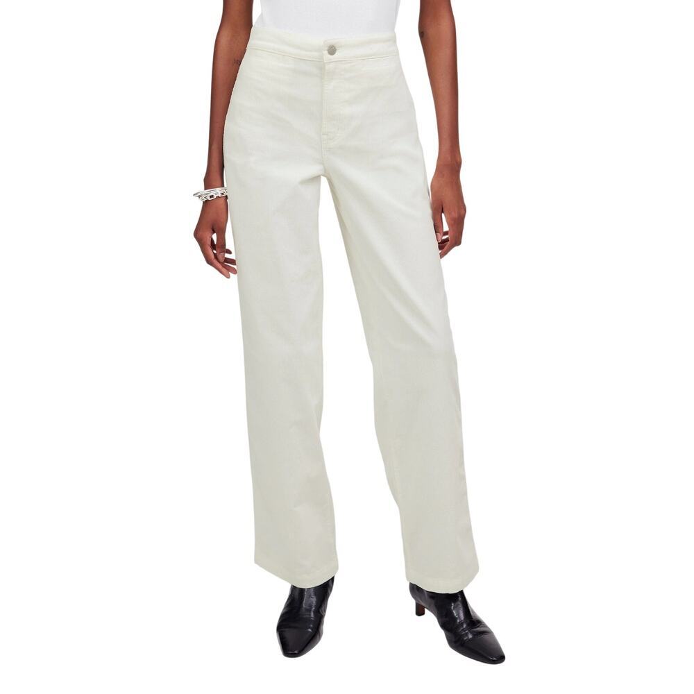 Madewell Straight-Leg Pants in Off-White/Cream